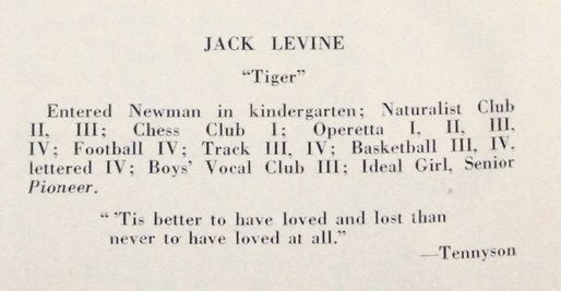 Jake Levine, Newman Pioneer